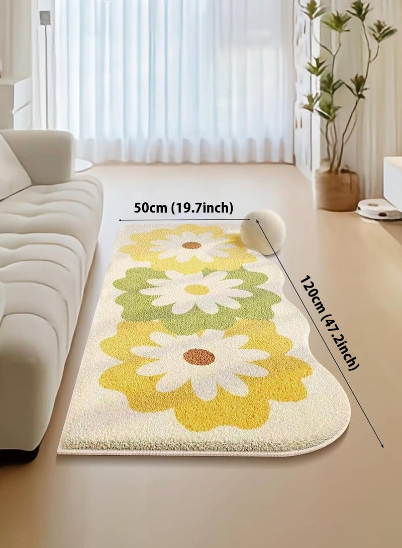 LOOPITYS Small Fresh Flower Imitation Cashmere Carpet Bedside Carpet Home Wear resistant, Cooling resistant, Anti slip Carpet Tea Table Window Mat - Image 4